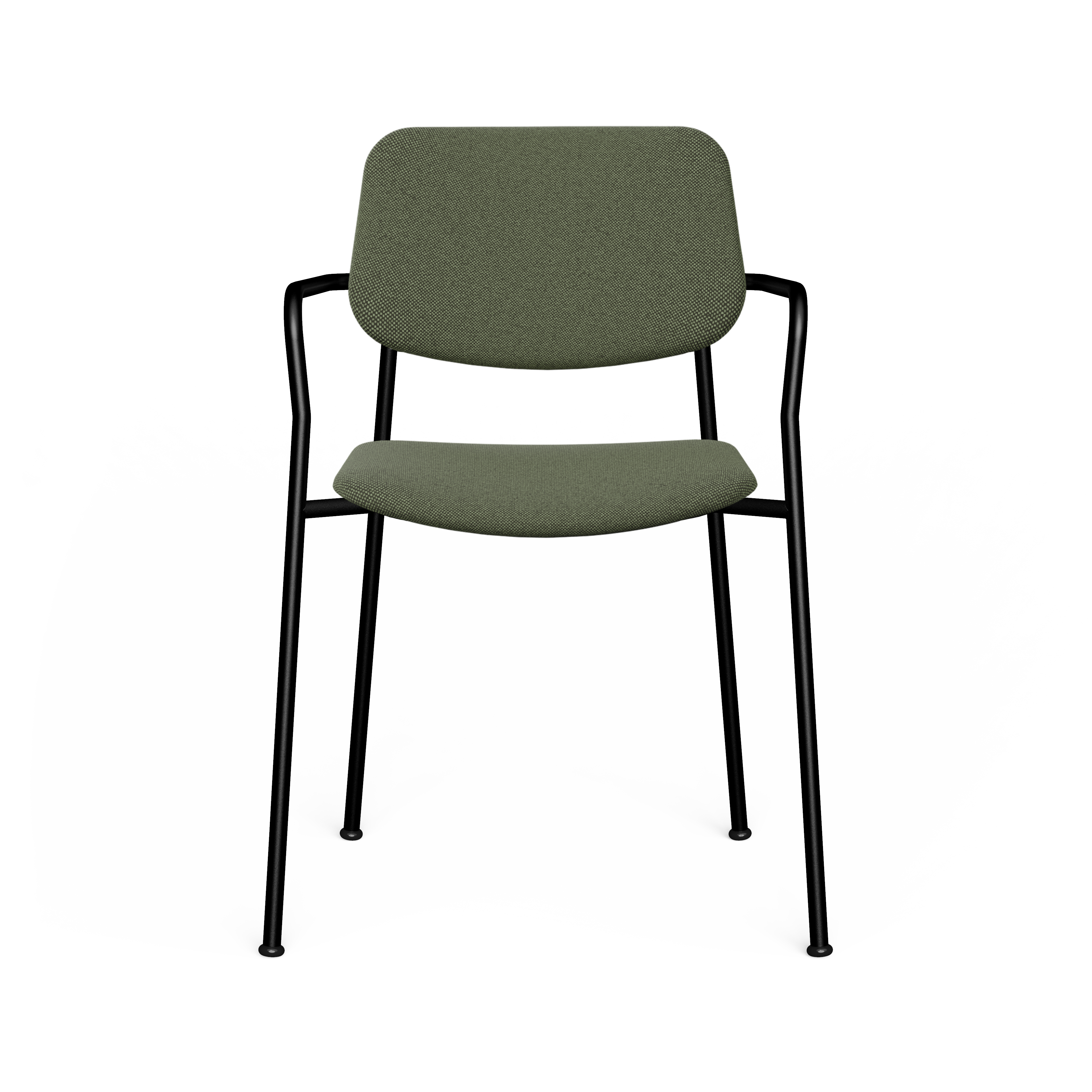 2-SILLA TE CON APOYABRAZOS (frontal) - TAPIZADO VERDE