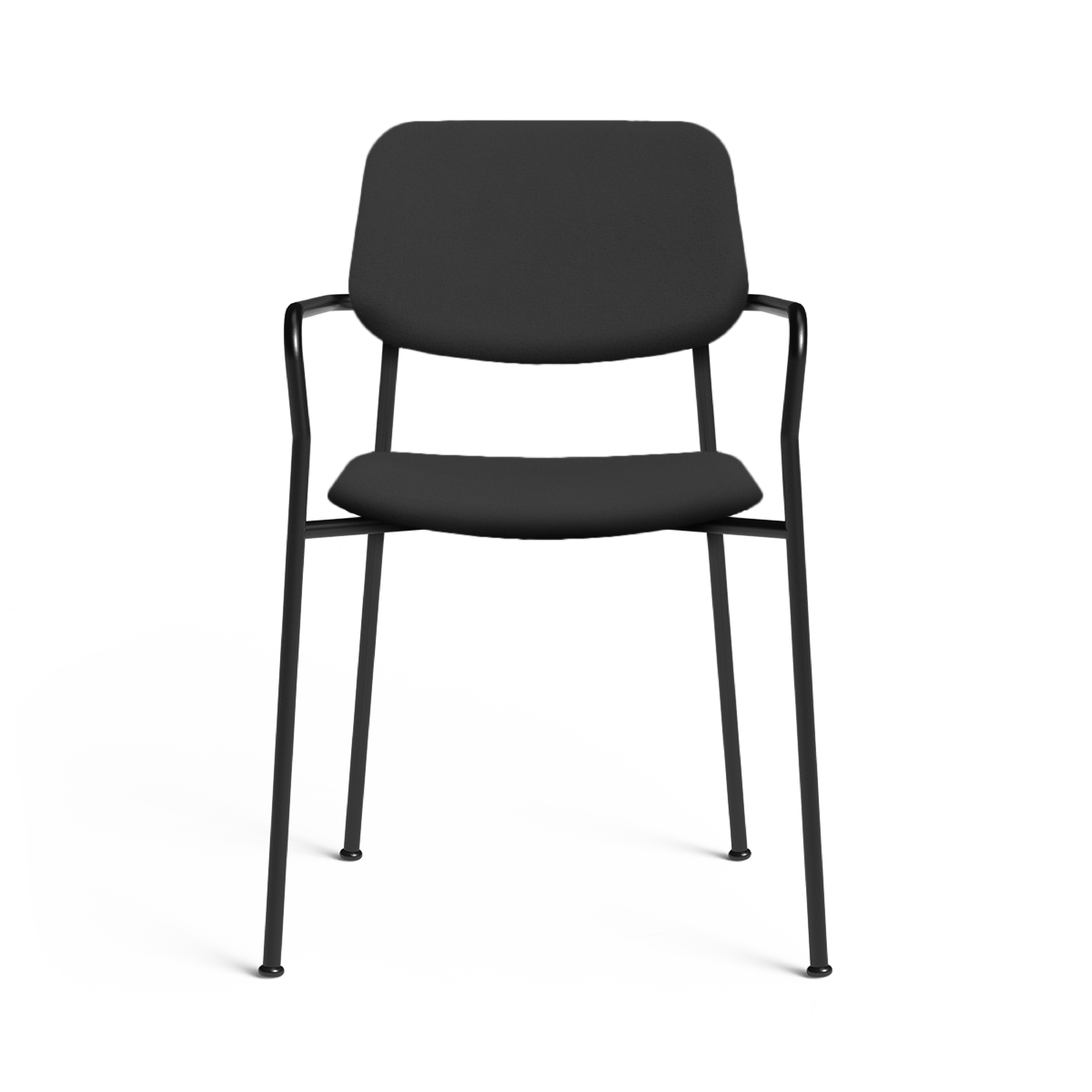 Silla TE con apoyabrazos-NEGRO monocromo (frontal)-01
